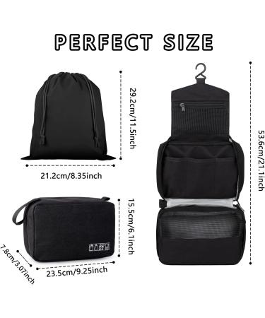 Januts Hanging Travel Toiletry Bag for Women Mens Wash Bag Make up Bags Waterproof Travel Toiletries Makeup Bag Girls Multifunctional Cosmetic Organizer with 2 Drawstring Bags Black - Buy Online on GoSupps.com