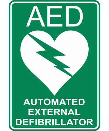 2 X AED DEFIBRILLATOR STICKER