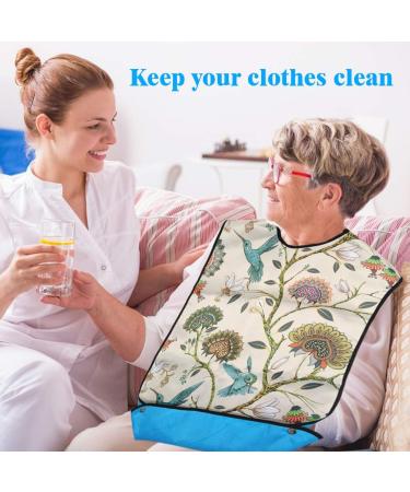 EQLEF Adult Bib Waterproof Mealtime Clothes Protector with Crumb Catcher - Elegant Aid Apron for Women | Washable & Durable - Buy Online on GoSupps.com