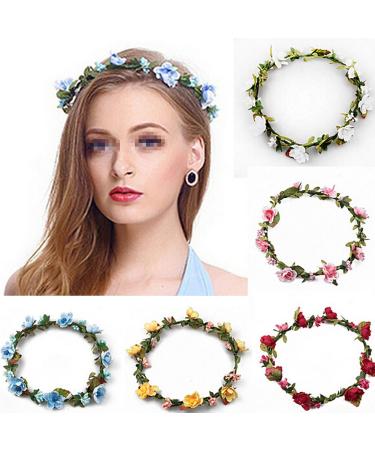 Butterms Women's Flower Headband - Boho Hairband Crown for Weddings Festivals & Parties - Purple Floral Decoration - Buy Online on GoSupps.com
