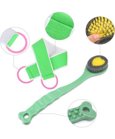 QiCheng&LYS Mens Back Exfoliating Brush - 14inch Shower Soft Brush for Body - Green and Mud Towel Included - Buy Online on GoSupps.com