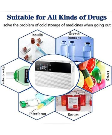 Portable Diabetes Cold Storage Box Insulin Cooler Refrigerated Case Mini Medicine Refrigerator LCD Display Alarm System and Crossbody Bag 8-10 Hours Standby Travel Dual-coreversion-singlebattery - Buy Online on GoSupps.com