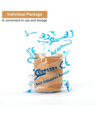 12 Bulk Pack Cohesive Tape Self Adherent Wrap 2 X 5 Yards - Medical Vet Wrap for First Aid & Sports Protection - Beige - Buy Online on GoSupps.com