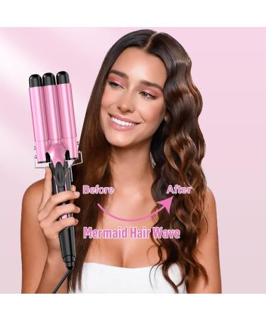 Bestope 5-in-1 Curling Iron Set - Ceramic Wave Iron & Curling Bars with Temperature Control Fast Heating 2 Clips & Gloves - Rose Gold & Pink - Buy Online on GoSupps.com
