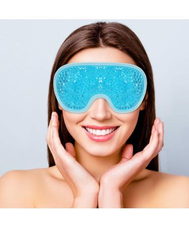 MIVORA Cooling Gel Mask for Puffy Eyes Reusable Hot Cold Therapy for Migraine Headache Dark Circles Dry/Swollen Eyes Sinus Pain Light Blue (C-blue) - Buy Online on GoSupps.com
