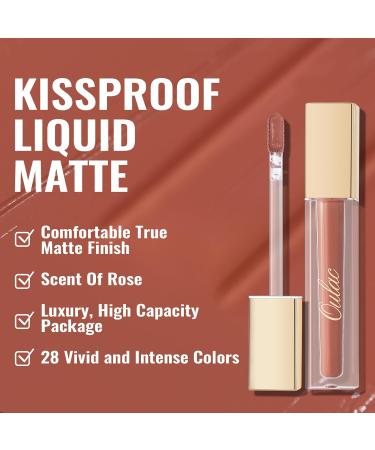 Oulac Liquid Matte Lipstick M04 - Brown Apricot | Long-Lasting Intensive Color Vegan & Gluten-Free | Perfect Kiss With Precise Applicator - Buy Online on GoSupps.com