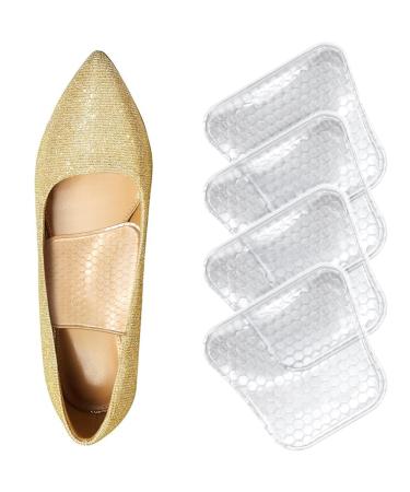 Arch Support Inserts Women for Flat Feet Gel Arch Inserts for Plantar Fasciitis Relief Non-Slip Arch Support Pads Two-Option of Different Heights (High-Clear)