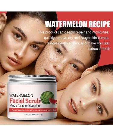 Watermelon Facial Scrub Cream - Daily Exfoliating Face Scrub for All Skin Types | Cleanses Removes Dead Skin Blackheads & Acne (10.58 OZ - Buy Online on GoSupps.com
