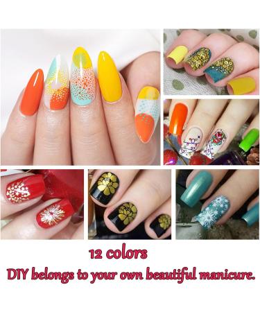 Painting Nail Gel Polish - Spider Gel Nail Polish Kit - 12 Colors UV Gel Nail Kit with Nail Brush Set - Black White Silver Gold Long Lasting Silk Gel Varnish Kit for Nail Manicure Design DIY - Buy Online on GoSupps.com