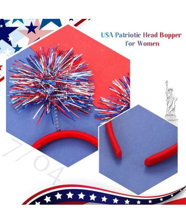 Catery 4th of July Glitter Star Patriotic Head Bopper Headband | Independence Day Tassel Hoop Party Accessories - Buy Online on GoSupps.com