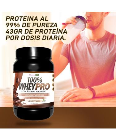 Whey protein with collagen and magnesium 43 g. of pure protein by intake 0% sugars Increases muscle growth and tones muscles Protects and lubricates joints 1000 g Chocolate - Buy Online on GoSupps.com