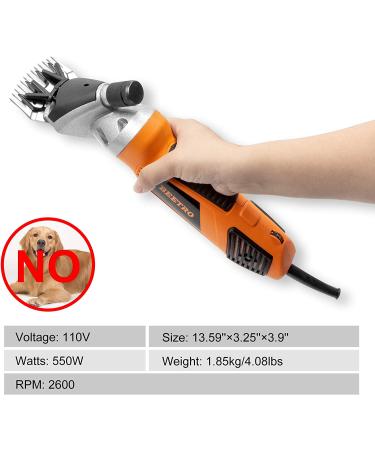 BEETRO 550W Electric Professional Sheep Shears - Heavy Duty Animal Grooming Clippers for Sheep, Alpacas, Goats - 6 Speeds Livestock Haircut, Extra Set of Blades - Buy Online on GoSupps.com
