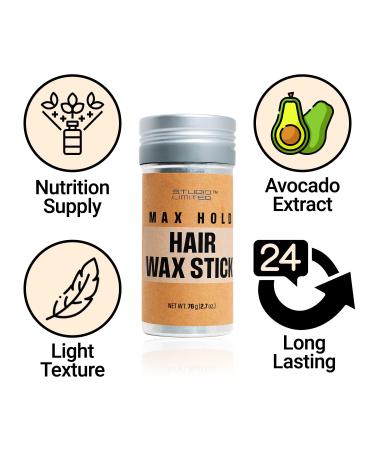 Buy STUDIO LIMITED Hair Wax Stick Set - Long-Lasting Hold & Natural Shine for Wigs | 6 Pcs Edge Control Flyaways & Slick Finish - 7oz/76g - Buy Online on GoSupps.com