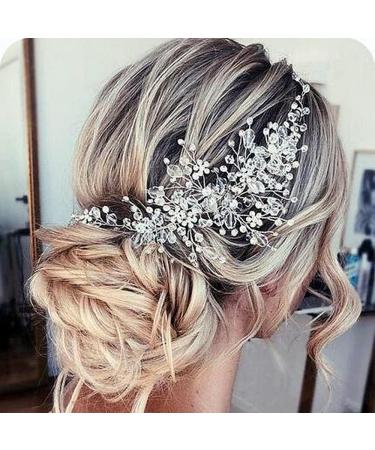 Wedding Hair Clip Bridal Diamante Hair Comb Crystal Hair Comb Wedding Hair Accessory Decorative Wedding Hair Comb Hair Accessories for Brides Girls - Buy Online on GoSupps.com