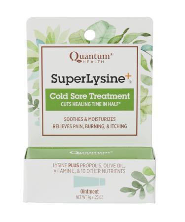 Quantum Health Super Lysine+ Cold Sore Treatment, Lip Balm Ointment - Menthol, Calendula, Propolis, Zinc Oxide - 7 gm
