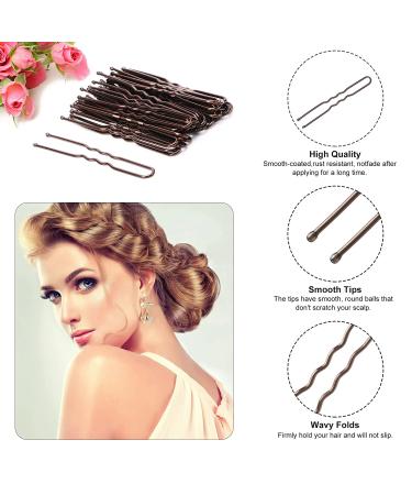 Cehony U Shaped Hair Pins 200 Count for Updos - Brown, 2.4 Inch - Hair Styling Accessories for Women and Girls - Buy Online on GoSupps.com