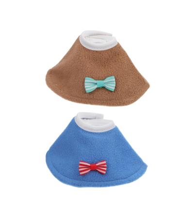 Angoily 4 pcs Safety Cones for Cockatoo Budgerigar Protective Bird Collars 18X11X0.1cmx2pcs Blue Brownx2pcs