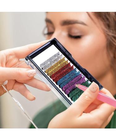 Multicolored Glitter Lash Extensions for Halloween Party Makeup | 0.15 D Mix 15-20 mm - Buy Online on GoSupps.com
