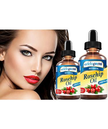 MYVIDAPURE Rosehip Oil Vitamin A, Vitamin C, Vitamen E for Wrinkles, Scars, Stretch Marks, Face, Body, Hair, Lip Care. (0.5 Fl Oz) 0.5 Fl Oz (Pack of 1) - Buy Online on GoSupps.com