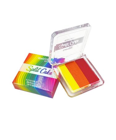 Gavissi Beauty 3 Color Split Cake Retro Liner Face & Body Paint Palette - Water Activated Eyeliner Aqua Graphic Liner Professional SFX Makeup Special Effects 8g (Fire)