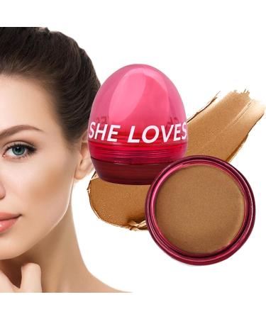 Blush Palette Waterproof Velvet Cream Blusher for Face - Cheeks Eyes Face Blusher Makeup Supplies for Shopping Home Working Dating Traveling Gathering Pochy 02# Golden Brown