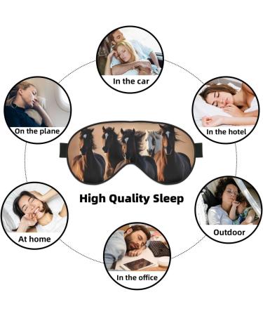 SSIMOO Running Horses Soft Sleep Eye Mask - Breathable Travel Eye Patch for Relaxation - Perfect for Women - Buy Online on GoSupps.com