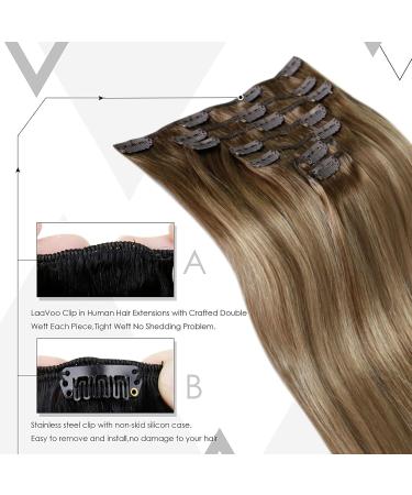 Buy Laavoo Clip-In Real Hair Extensions | Brown Balayage Ombre & Golden Blonde #8/16/8 - 7pcs 105g 50cm - Buy Online on GoSupps.com