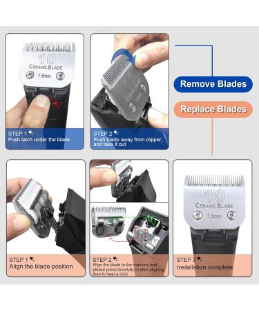 BESTBOMG Replacement Dog Grooming Knife Set | 4 Compatible Blades for Heiniger/Moser Max45/Andis/Easter A5 | 3.2mm-13mm Cutting Length | Ideal for Professional Dog Care - Buy Online on GoSupps.com