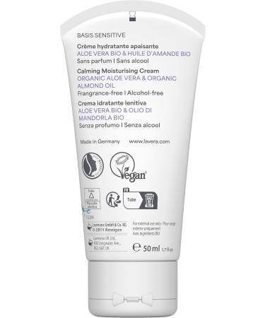  lavera lavera basis sensitiv Soothing Moisturizing Cream - natural cosmetics - vegan - organic aloe vera & organic almond oil - moisturizing - day care - fragrance-free - PETA certified - 1 x 50 ml - Buy Online on GoSupps.com