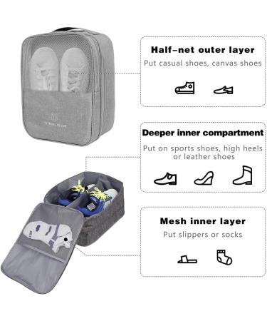 CINLITEK Waterproof Travel Shoe Bag - Portable Organizer for 3 Pairs of Shoes (Grey) - Buy Online on GoSupps.com