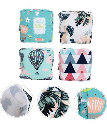 SECFOU 4pcs Sanitary Napkin Storage Bag - Travel Cosmetic Holder for Menstrual Pads & Women's Essentials - Buy Online on GoSupps.com
