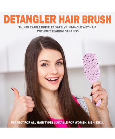 Fiora Naturals Detangler Brush - Bio-Friendly, Ultra-Soft Bristles - For Curly, Straight, Black Hair - Women, Men, Kids - Pink - Buy Online on GoSupps.com