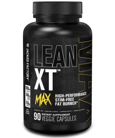 Jacked Factory Lean-XT Max - High-Performance Stim-Free Fat Burner with Carnipure Green Tea Extract InnoSlim & ForsLean for Increased Metabolism Weight Loss & Appetite Suppression - 90 Count