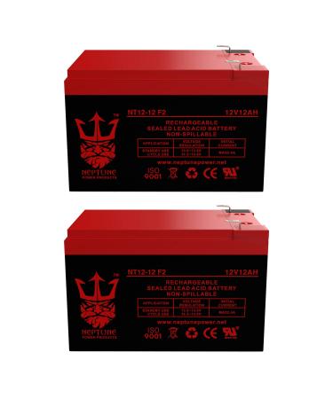 Neptune Brand NT12120 12V 12Ah Replacement Battery for Pride Mobility Go Go Battery - 2 Pack