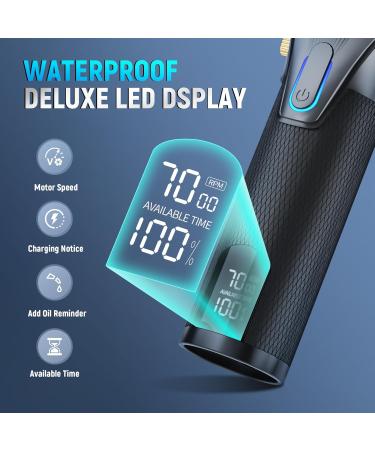 KIKIDO Hair Clippers for Men + T-Blade Trimmer Kit Rechargeable Barber Trimmer with LCD Display & Guide Combs for Hair Cutting Cordless Hair Clipper for Men Professional Clippers Set for Home Use Black - Buy Online on GoSupps.com