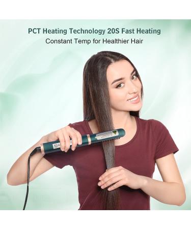 DESIPESI Ionic Hair Straightener Brush - 20-Second Quick Heating, 5 Heat Levels, Frizz-Free Silky Hair - Anti-Scald & Auto-Off Safe - Dry/Wet Straightening Brush (Black) - Buy Online on GoSupps.com