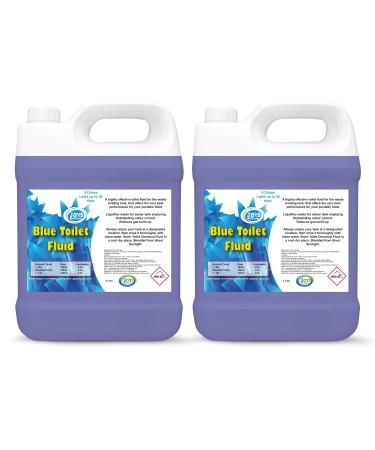 Blue Toilet Fluid 2 x 5 Litre Motorhomes & Caravans | Eco-Friendly Odour Eliminator | Up to 50 Treatments