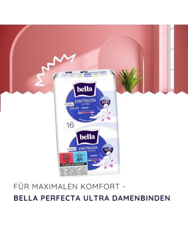 Bella Perfecta Ultra Maxi Blue Long Sanitary Pads with Wings - Extra Soft 7-Pack (112 Pieces) for Ultimate Comfort & Protection - Buy Online on GoSupps.com