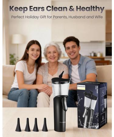 Ear Wax Removal Kit Professional Ear Cleaning Tool - Manual Irrigation System for Gentle Home Ear Care Soft Silicone Nozzle & One-Hand Operation - Buy Online on GoSupps.com