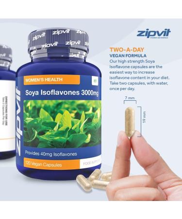 Soya Isoflavones 3000mg | 6000mg Daily Dose | 120 Vegan Capsules - 2 Months Supply - Buy Online on GoSupps.com