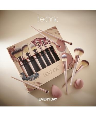 Technic Cosmetic Brush and Sponge Gift Set - Professional Makeup Kit with 6 Brushes & 2 Beauty Sponges - Vegan & Cruelty-Free - Buy Online on GoSupps.com