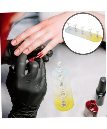 minkissy 1 Set Nail Practice Holder Slate Garden Labels Nail Display Stand Nail Art Organiser Creative Nail Holders Nail Display for Nail Art Nail Stand Storage Box Plastic Gold and Silver - Buy Online on GoSupps.com