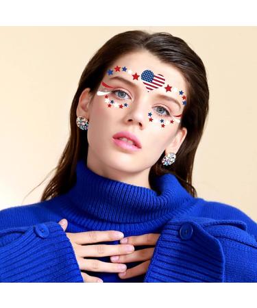 4th of July Temporary Tattoos - Set of 10 Independence Day Face Eye Stickers | Waterproof USA Flag & Star Patriotic Designs for Adults & Kids - Buy Online on GoSupps.com