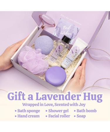 Relaxing Lavender Bath & Body Gift Set for Women | Perfect Self-Care Ideas for Birthdays Valentine's Day Mother's Day & Christmas - Buy Online on GoSupps.com