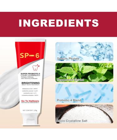 SP-6 Probiotics Ultra Whitening Toothpaste - Deep Cleaning & Fresh Breath 2PCS - Brighten Teeth & Remove Stains - Buy Online on GoSupps.com