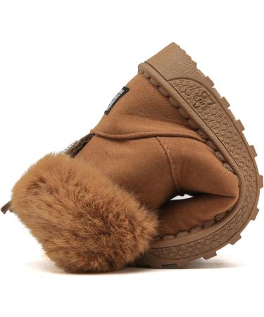 Yeeteepot Winter Booties for Baby Girls/Boys | Warm Lined Snow Boots | Anti-Slip Toddler Shoes | UK Child Size 11 (Brown) - Buy Online on GoSupps.com