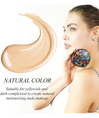 CCKULOOB CC Cream Covering Foundation Air Cushion CC Cream Mushroom Head BB Cream Makeup Concealer Nude Hydrating Brightening (Natural) - Buy Online on GoSupps.com
