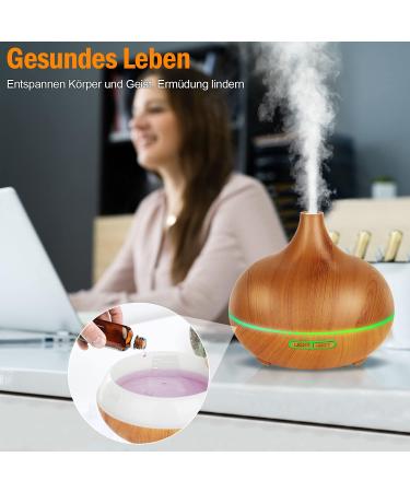 Aroma Diffuser 550ml - BPA-Free Essential Oils Diffuser with 7 LED Lights & Timer Settings for Home Office & Yoga - Buy Online on GoSupps.com