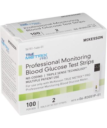 McKesson TRUE METRIX PRO Blood Glucose Test Strips - No Coding, Triple Sense Technology, 100 Strips - 1 Pack - Buy Online on GoSupps.com
