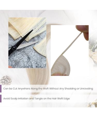 Laavoo Real Hair Extensions - 25g Bleach Blonde Tresses for Seamless Sewing - Virgin Human Hair - 55cm #1000 - Buy Online on GoSupps.com